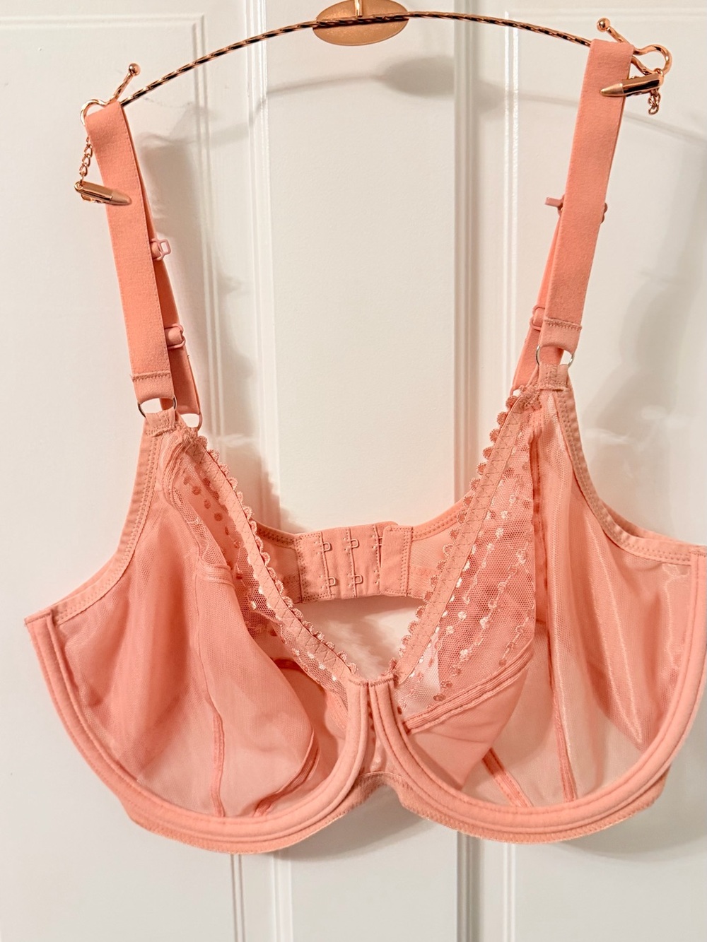 Elomi Peach Lace Underwire Bra in Coral 34I